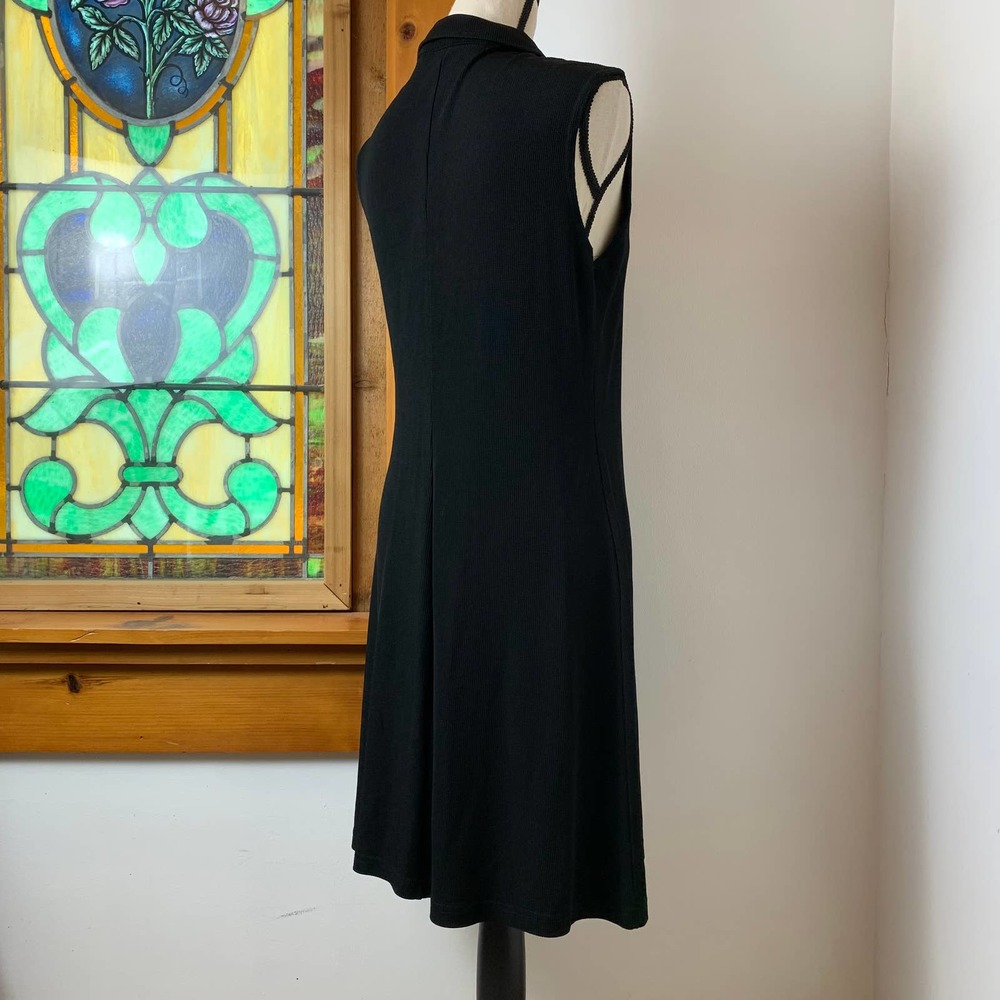 Vintage 90s MOD Ronni Nicole by Ouida Sleeveless Collared USA Made Midi Dress - Picture 5 of 9